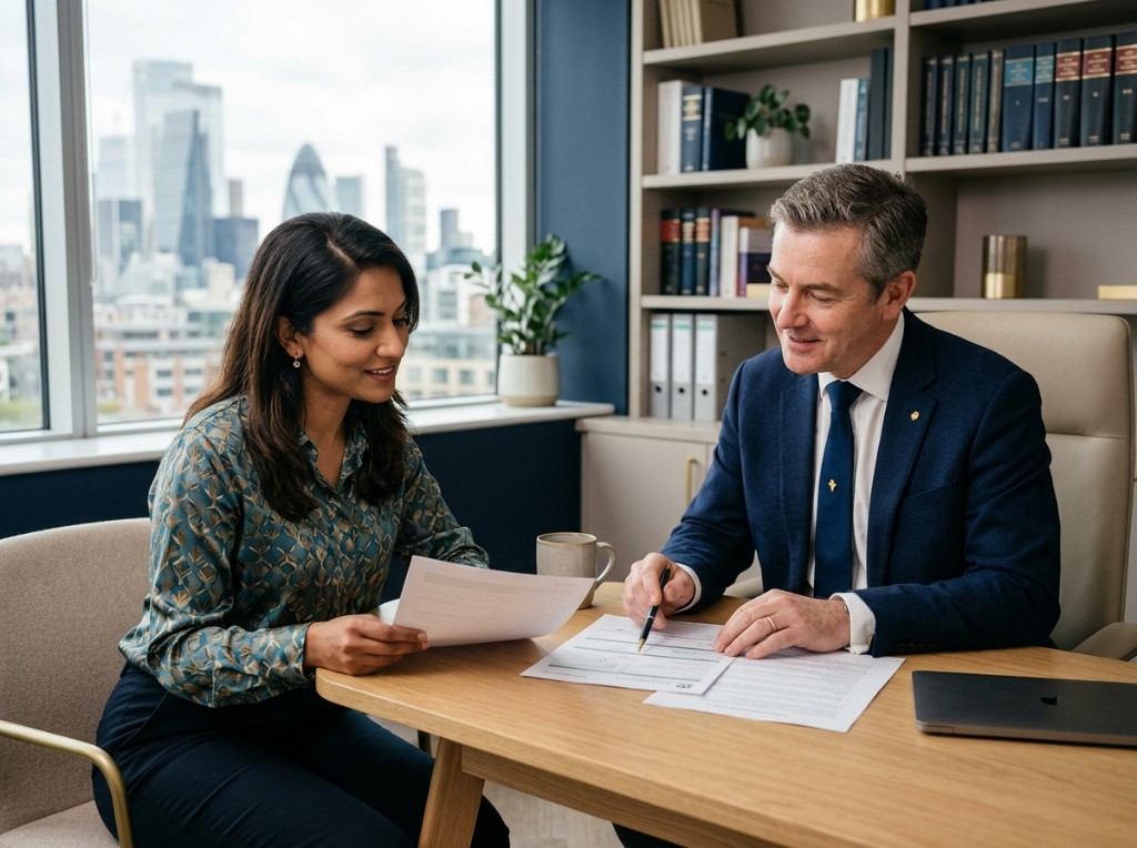 BRYS Immigration Consultants consultation — advisors reviewing documents together in a modern office